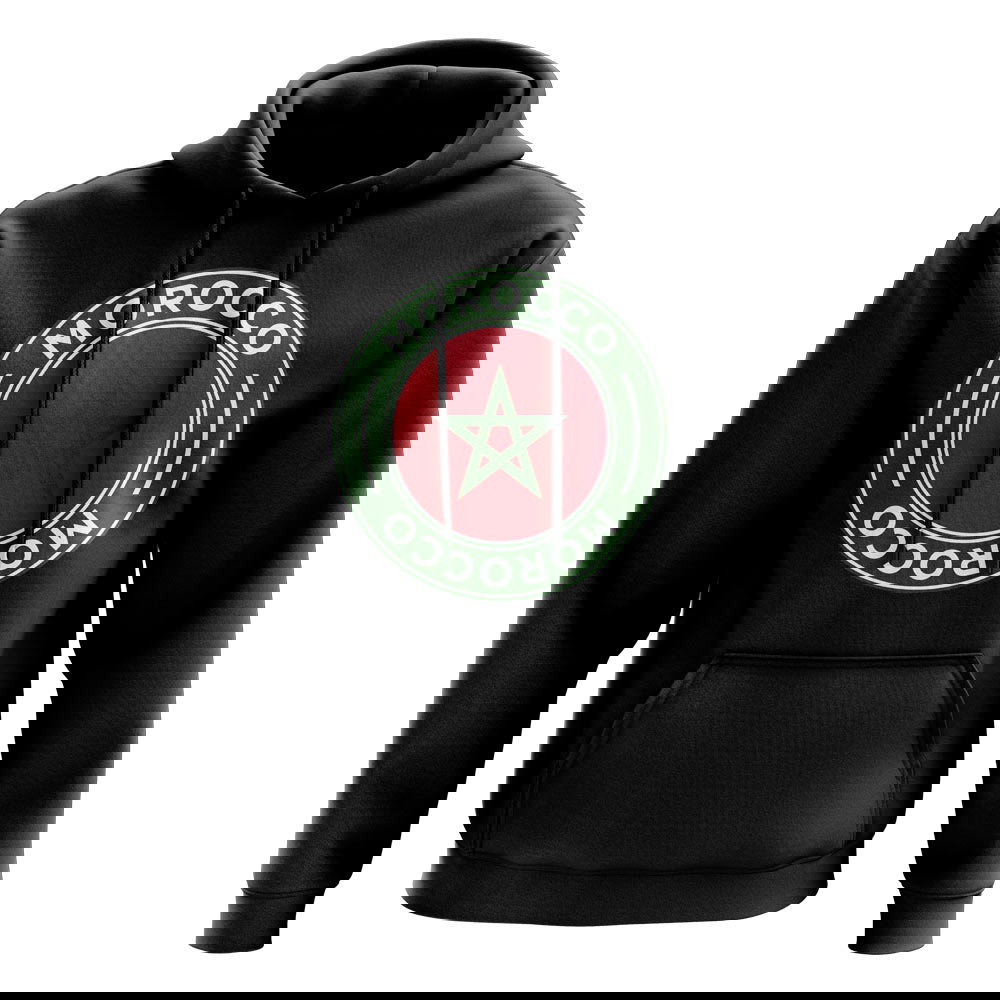 Morocco Football Badge Hoodie (Black)