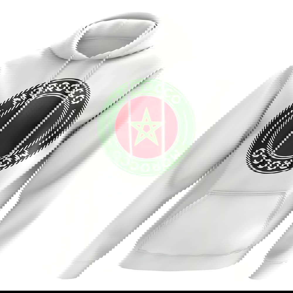 Morocco Football Badge Hoodie (White)