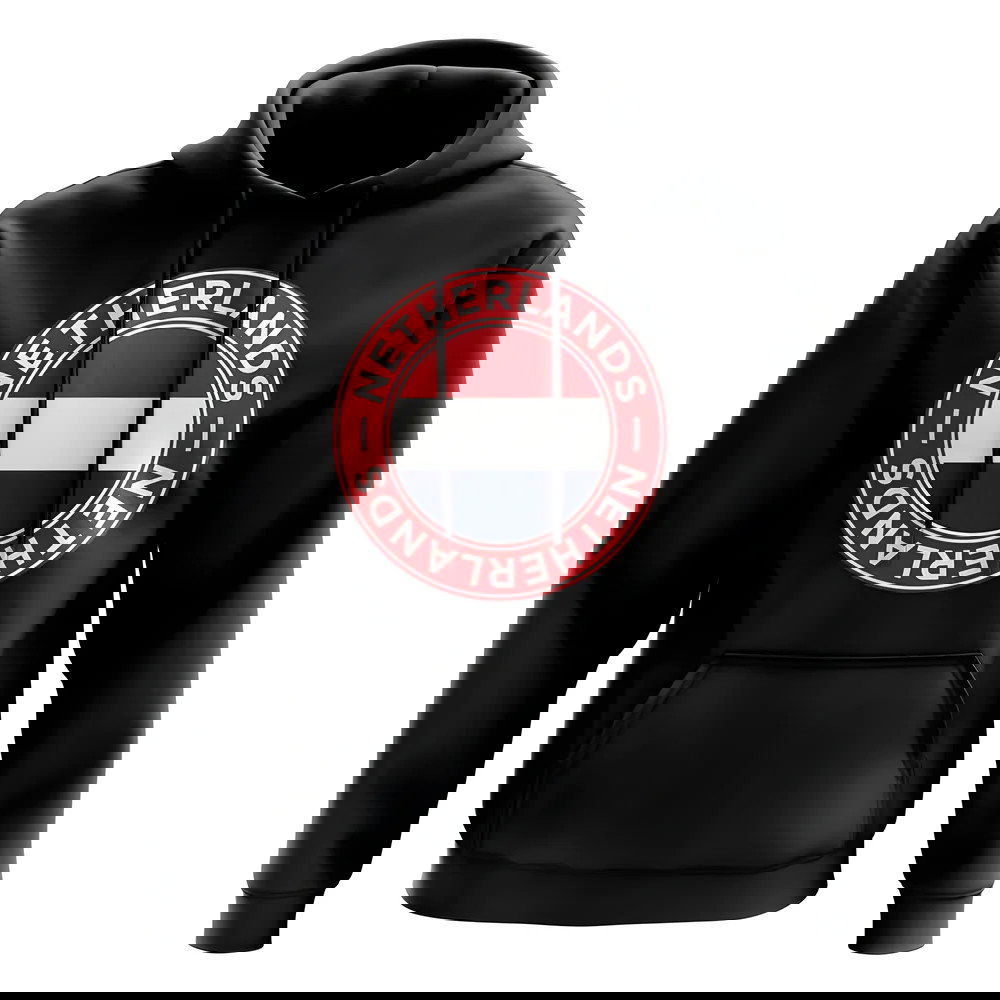 Netherlands Football Badge Hoodie (Black)