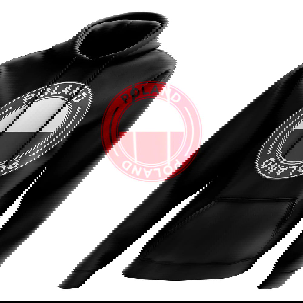 Poland Football Badge Hoodie (Black)