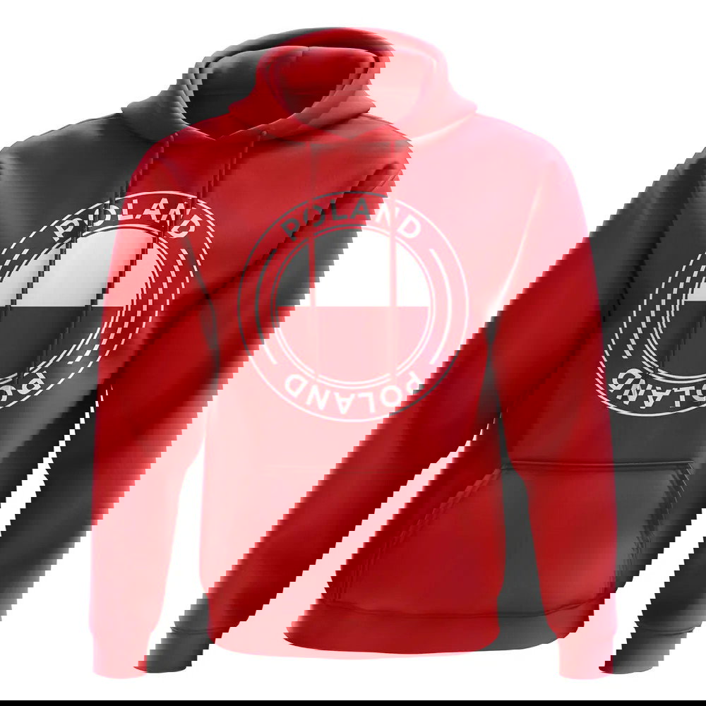Poland Football Badge Hoodie (Red)