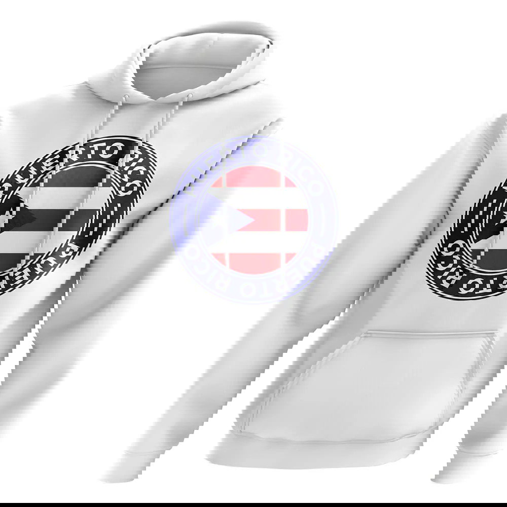 Puerto Rico Football Badge Hoodie (White)