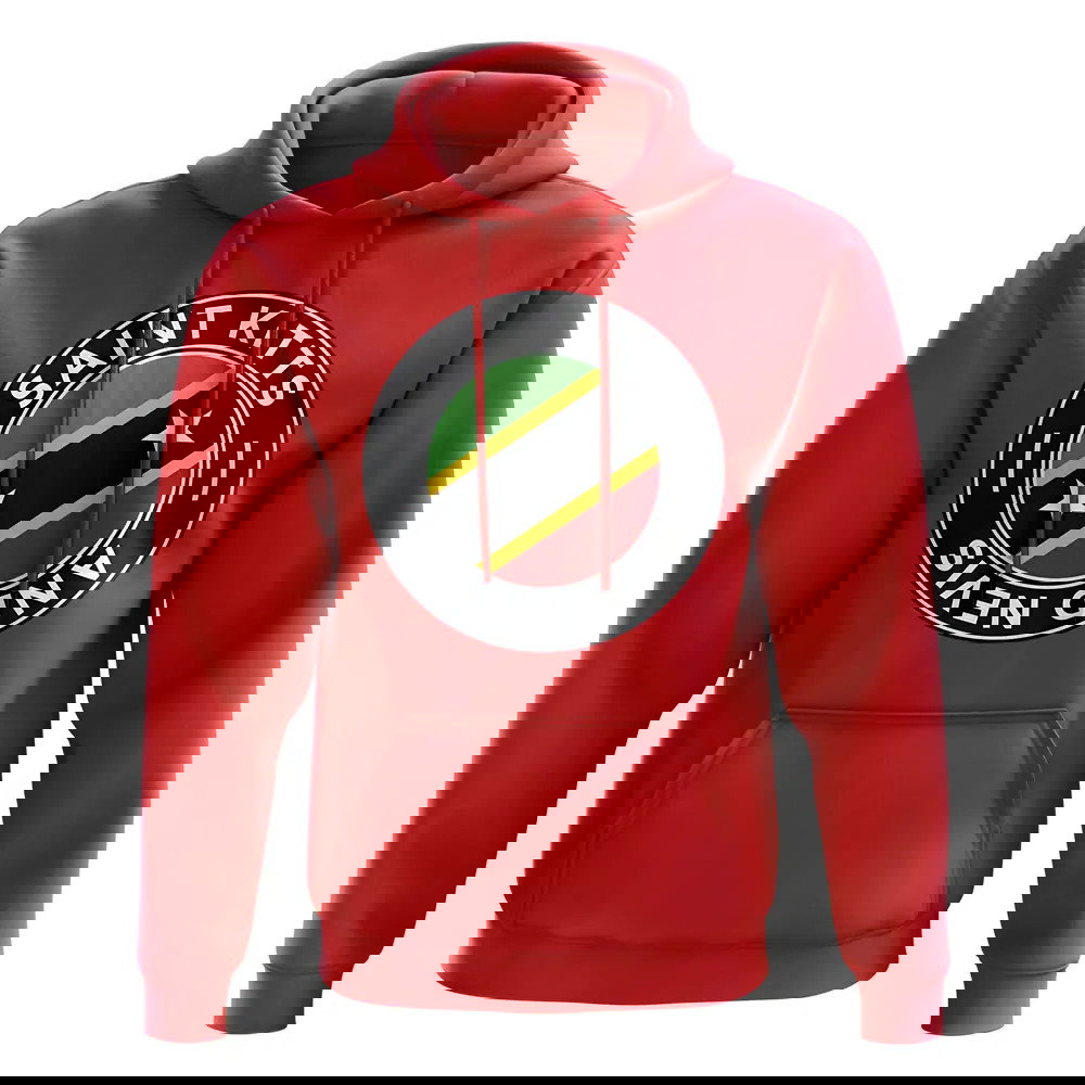 Saint Kitts and Nevis Football Badge Hoodie (Red)