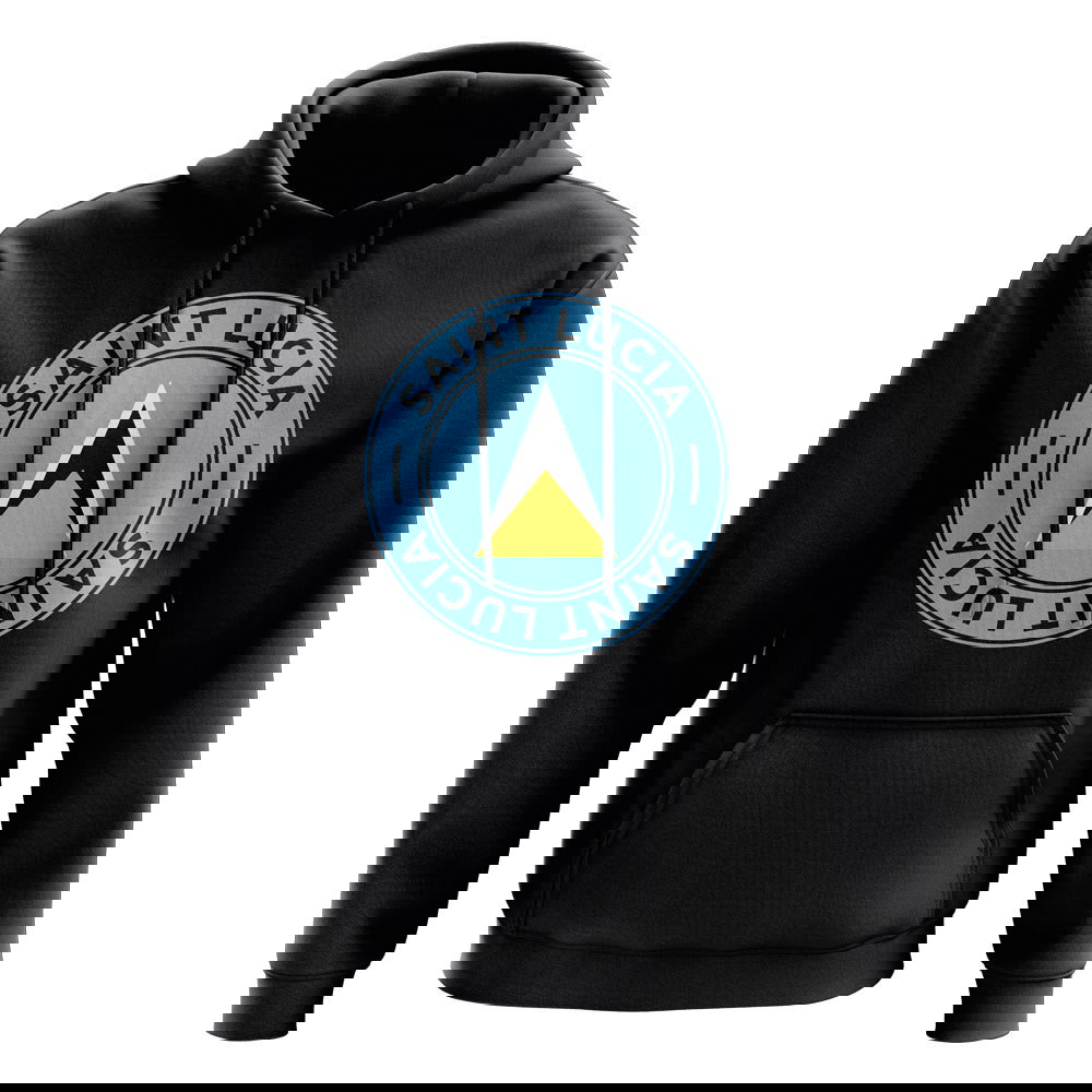 Saint Lucia Football Badge Hoodie (Black)