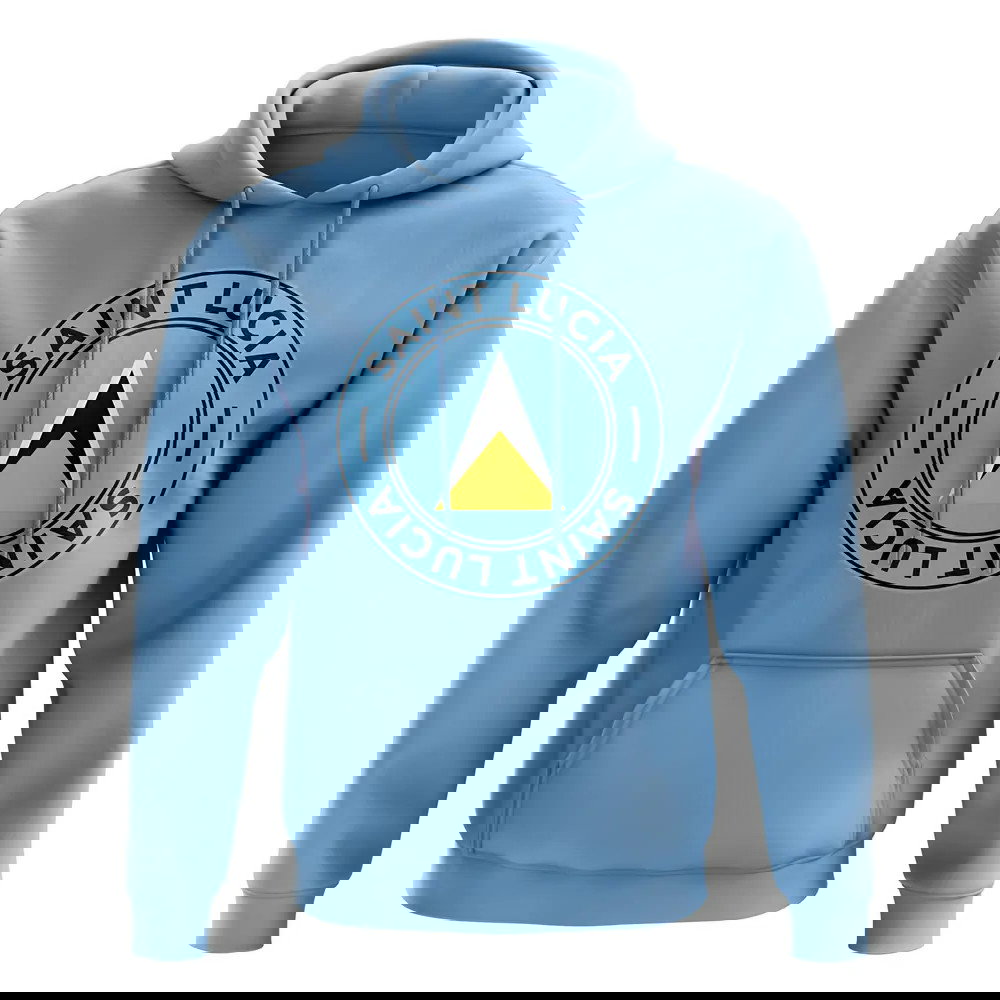 Saint Lucia Football Badge Hoodie (Sky)