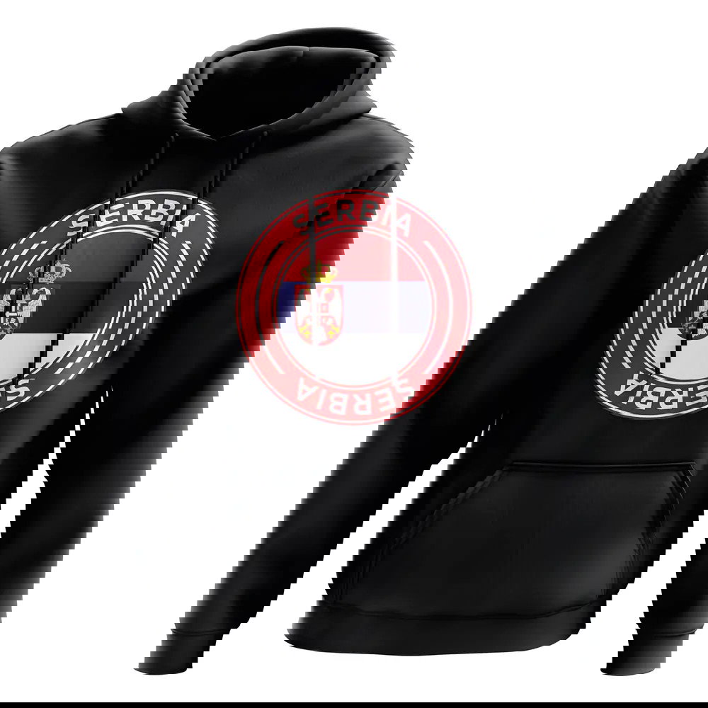 Serbia Football Badge Hoodie (Black)