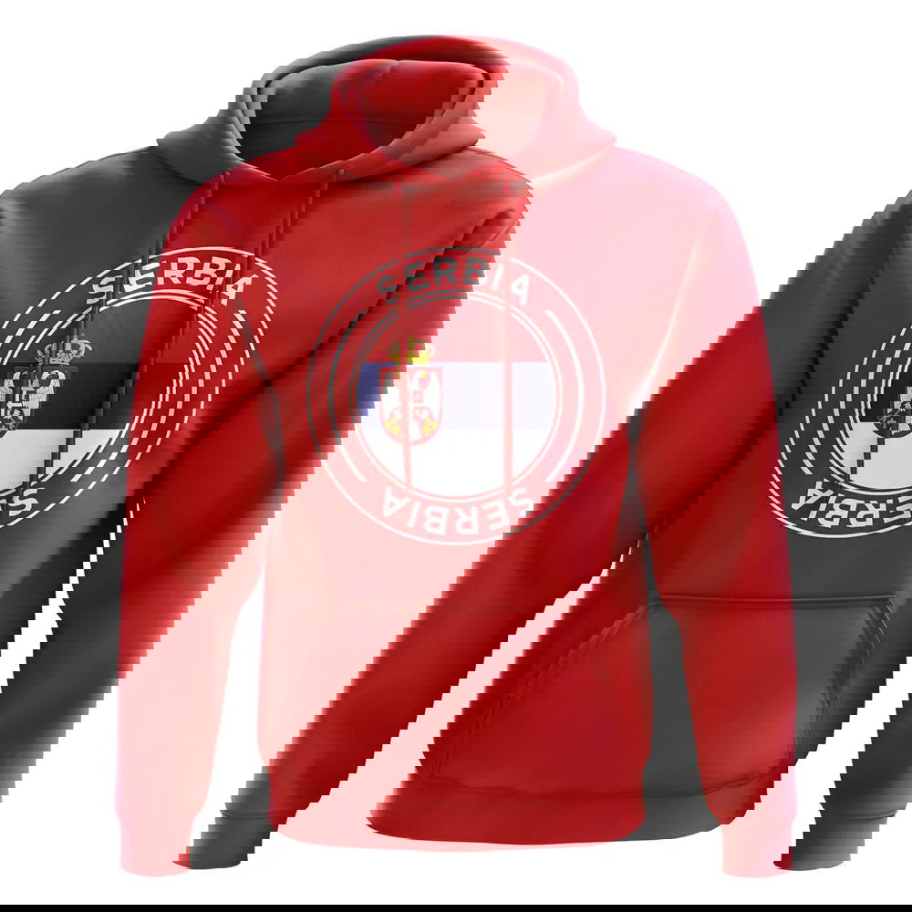 Serbia Football Badge Hoodie (Red)
