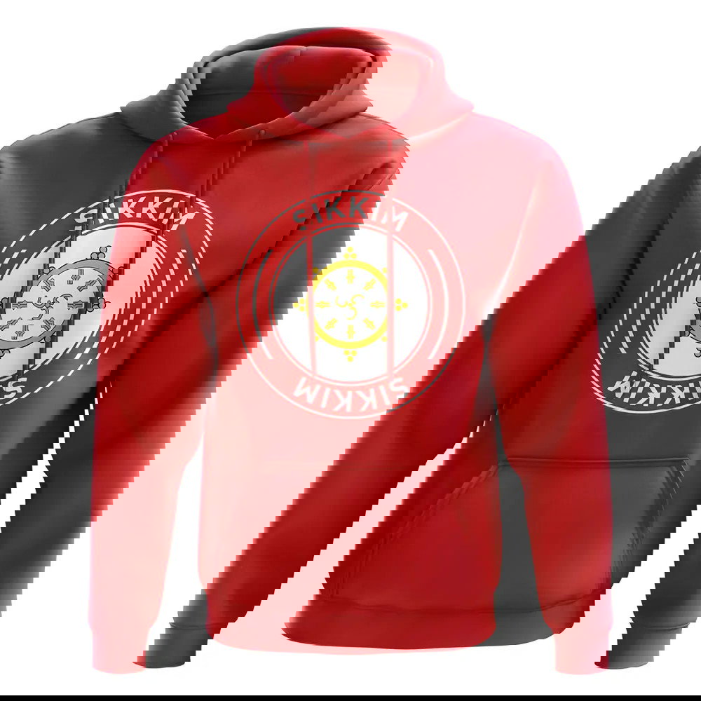Sikkim Football Badge Hoodie (Red)