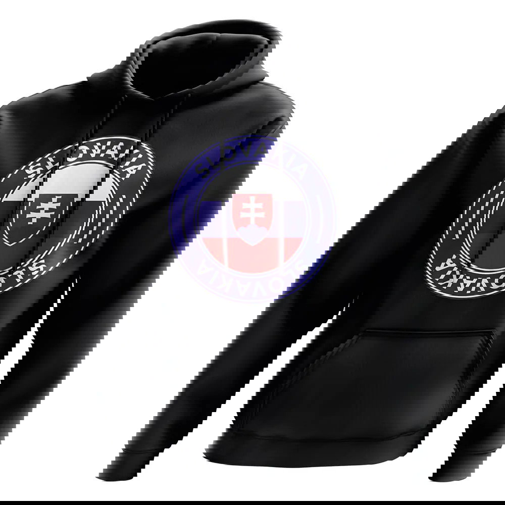 Slovakia Football Badge Hoodie (Black)