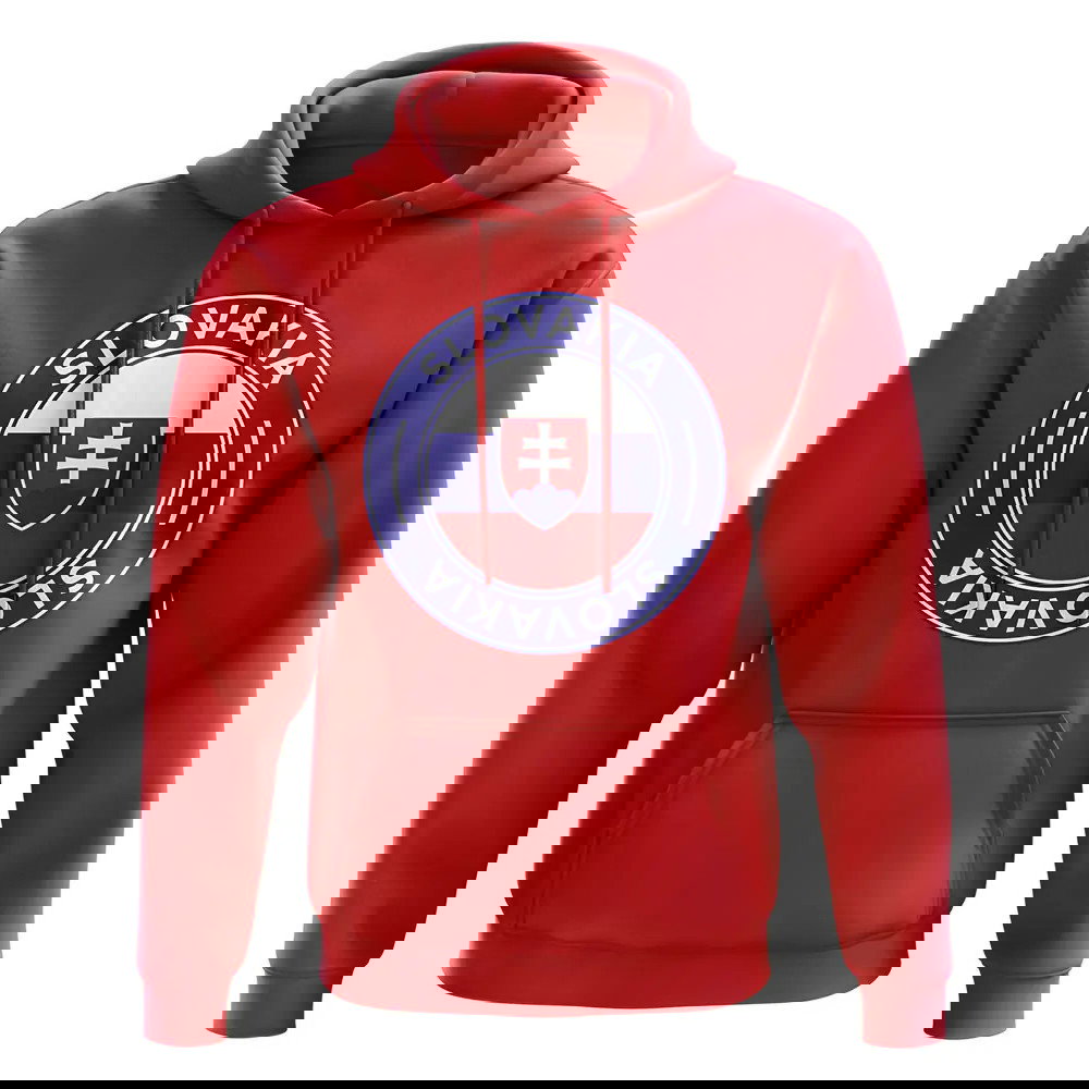 Slovakia Football Badge Hoodie (Red)