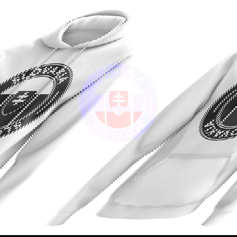 Slovakia Football Badge Hoodie (White)