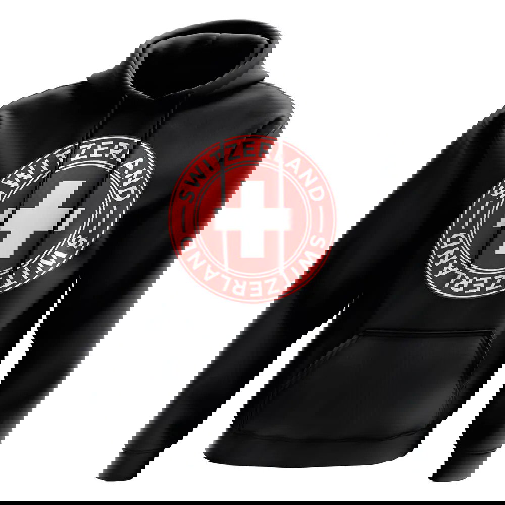 Switzerland Football Badge Hoodie (Black)