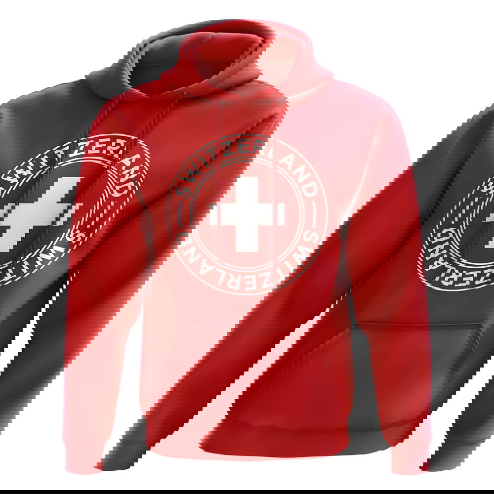 Switzerland Football Badge Hoodie (Red)