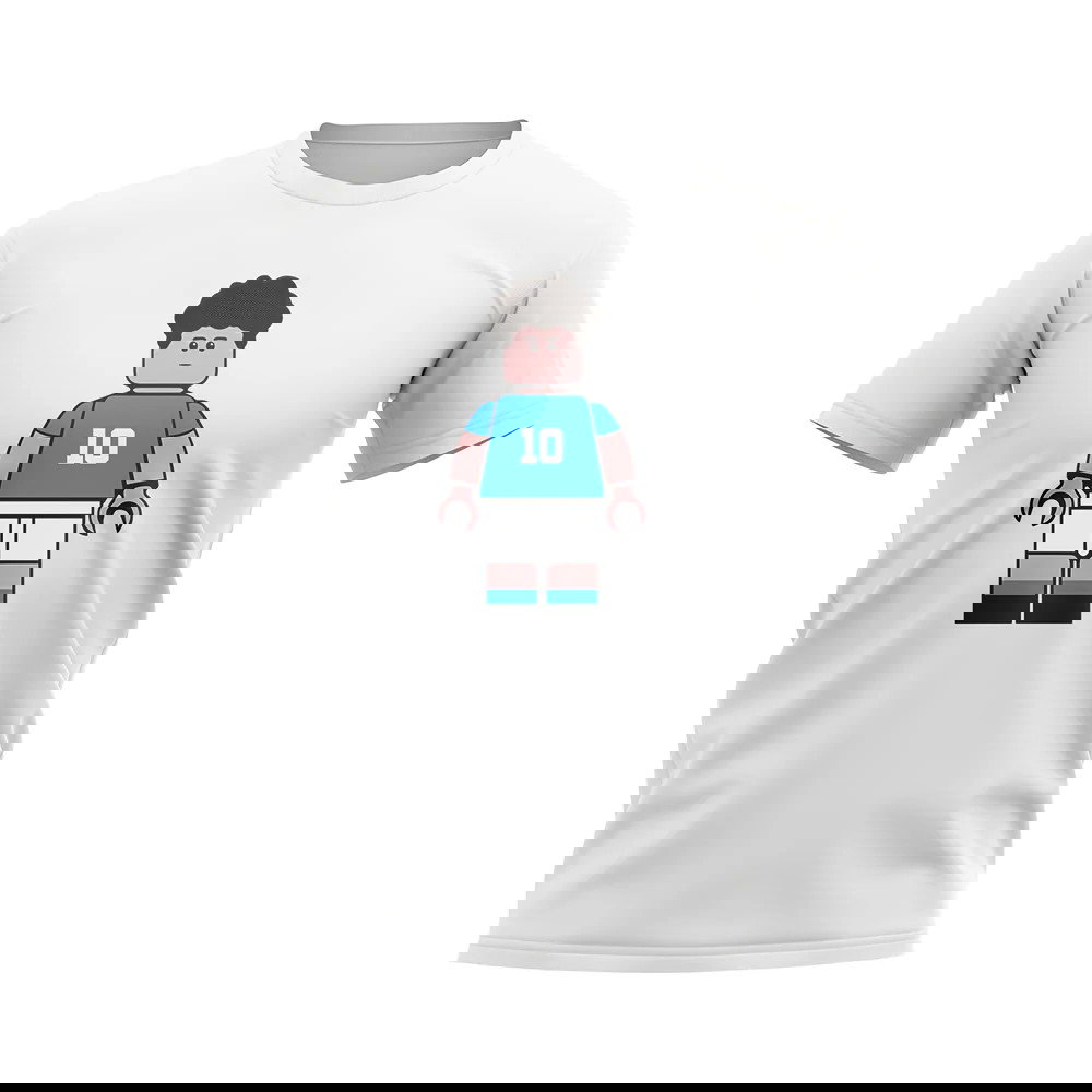 Diego Maradona Napoli Brick Footballer T-Shirt (White)