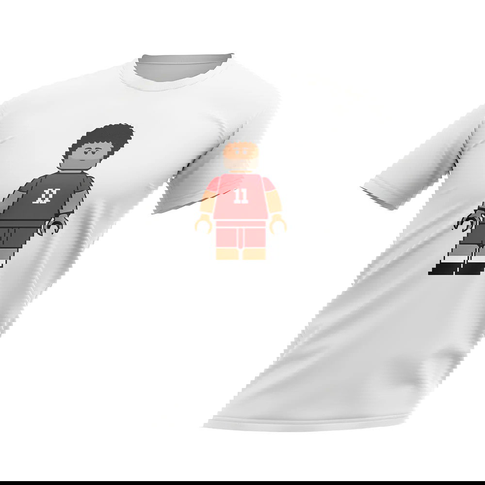 Mo Salah Liverpool Brick Footballer T-Shirt (White)