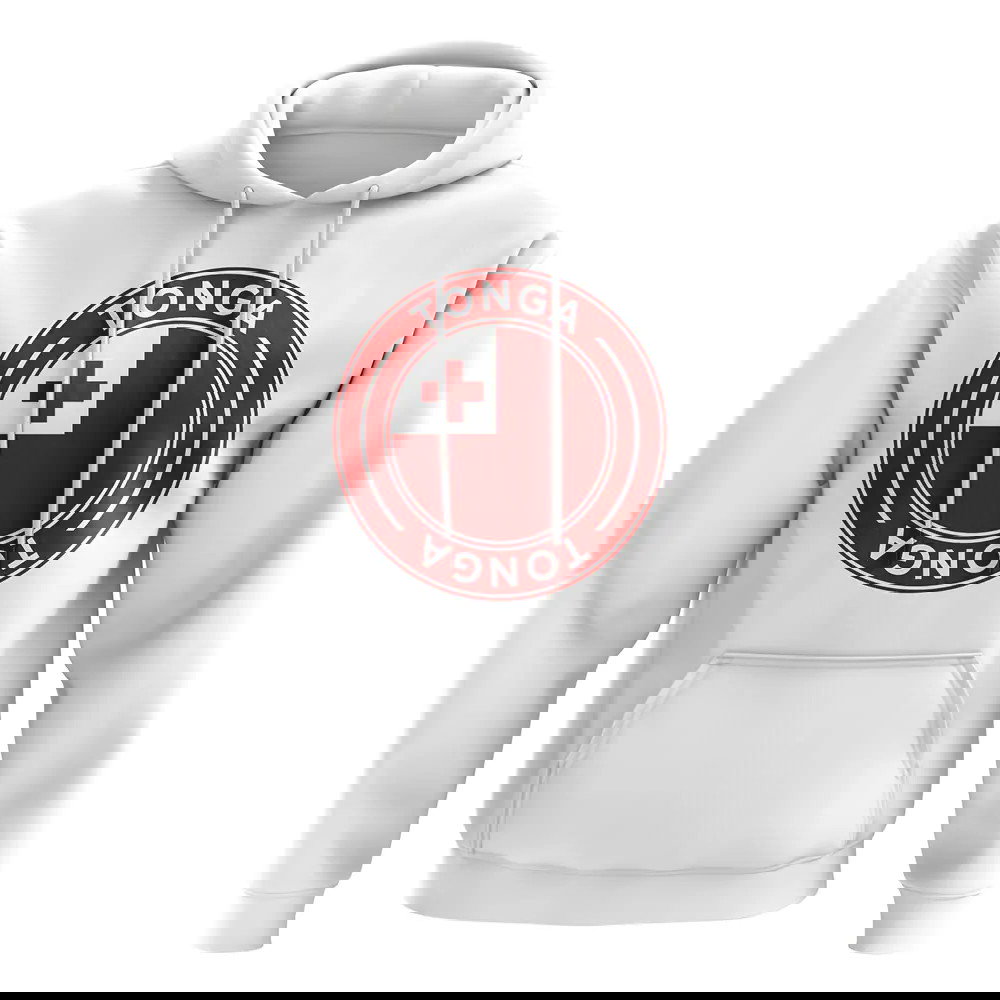 Tonga Football Badge Hoodie (White)