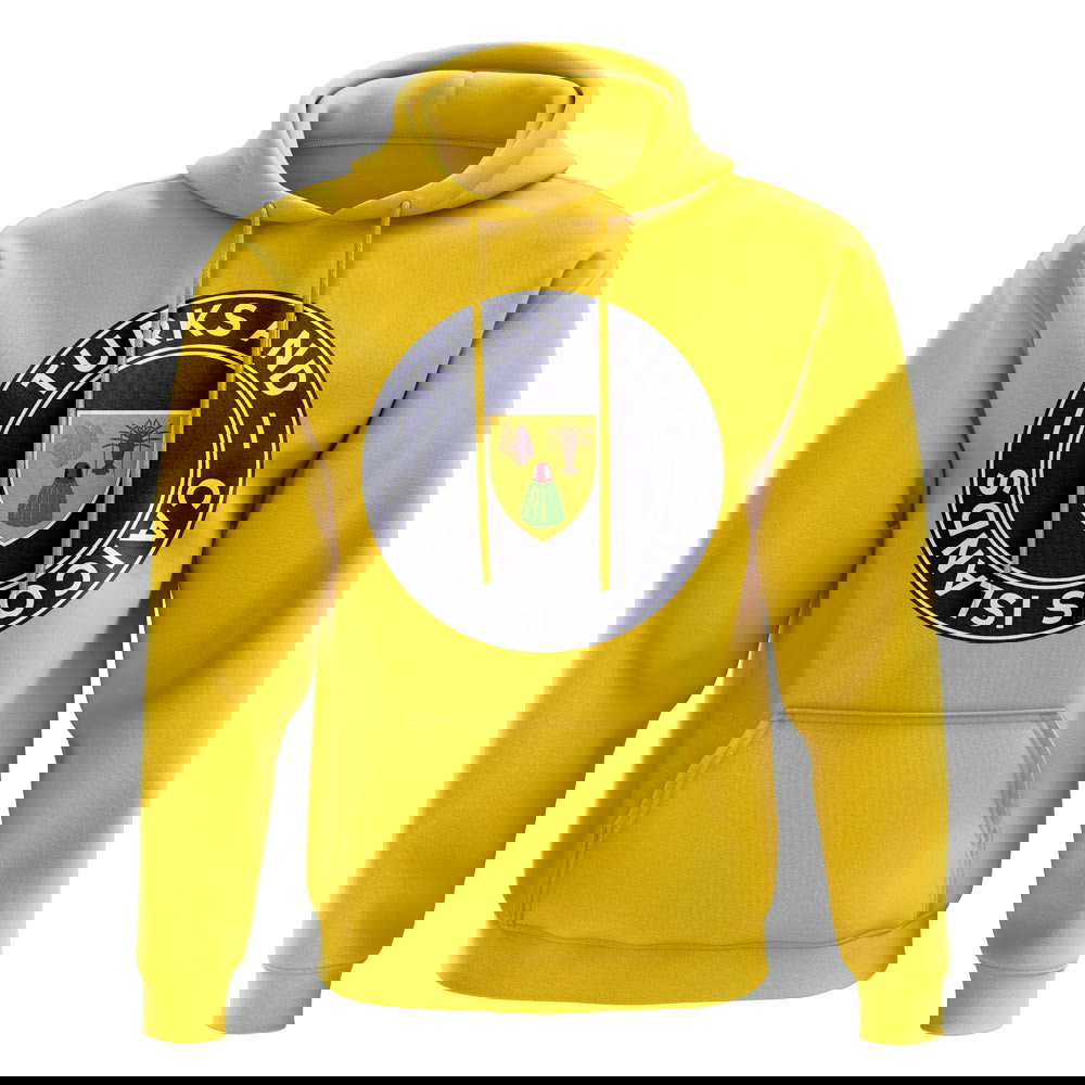 Turks and Caicos Football Badge Hoodie (Yellow)