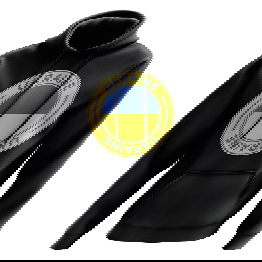 Ukraine Football Badge Hoodie (Black)