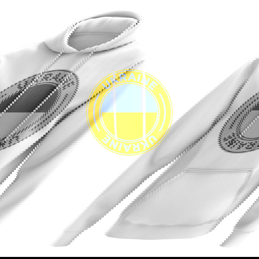 Ukraine Football Badge Hoodie (White)