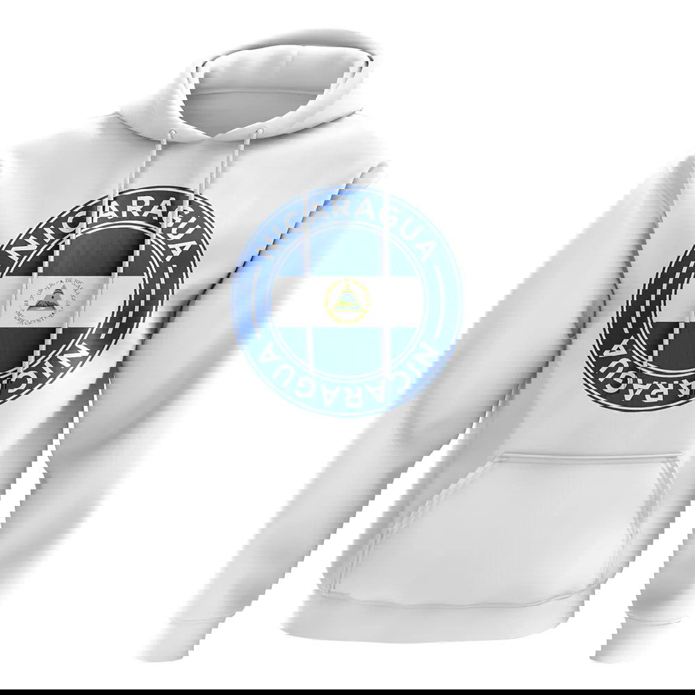 Nicaragua Football Badge Hoodie (White)