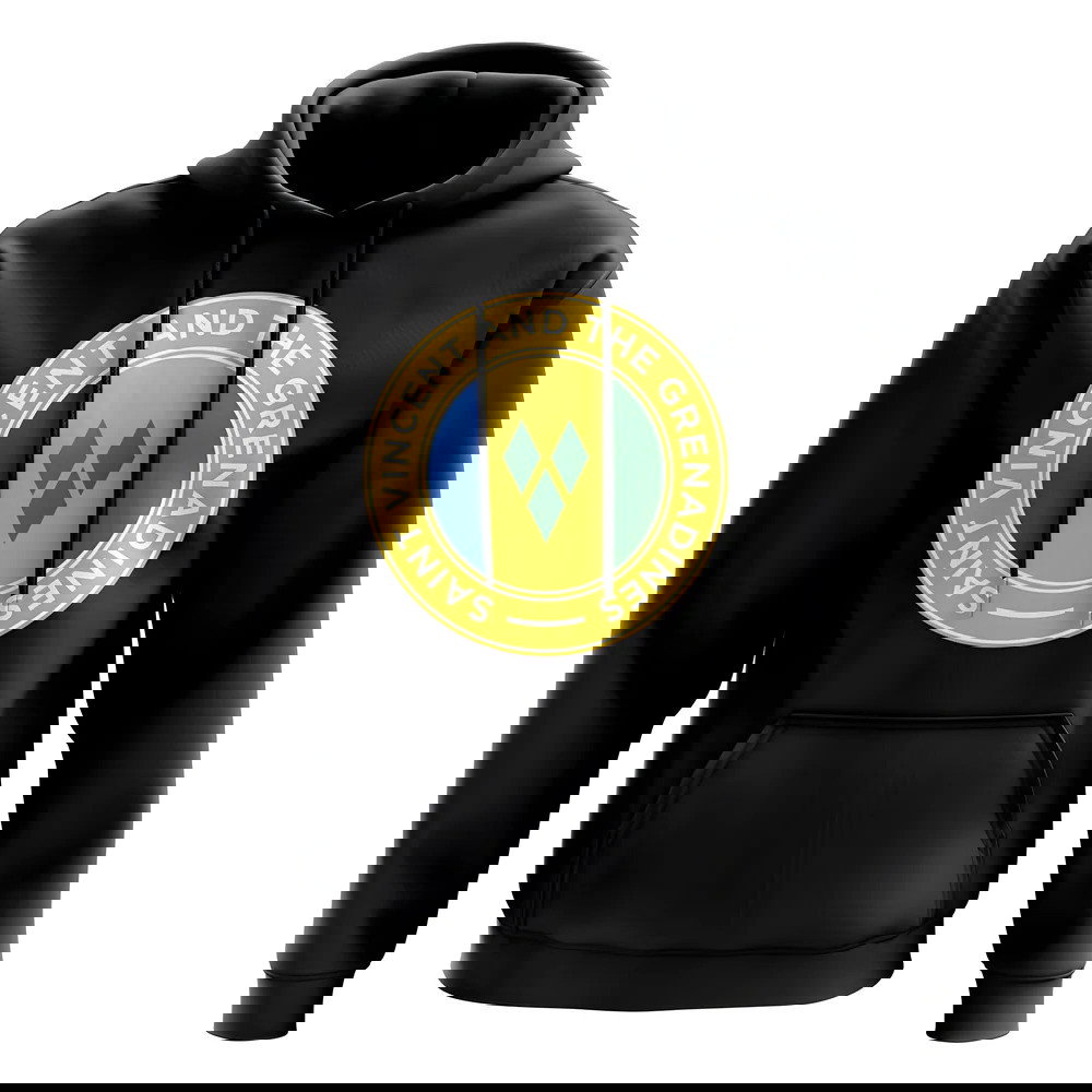 Saint Vincent and The Grenadines Football Badge Hoodie (Black)