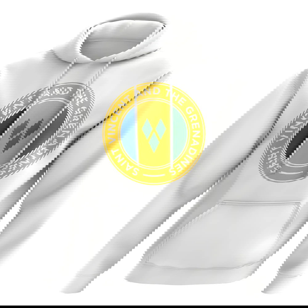 Saint Vincent and The Grenadines Football Badge Hoodie (White)