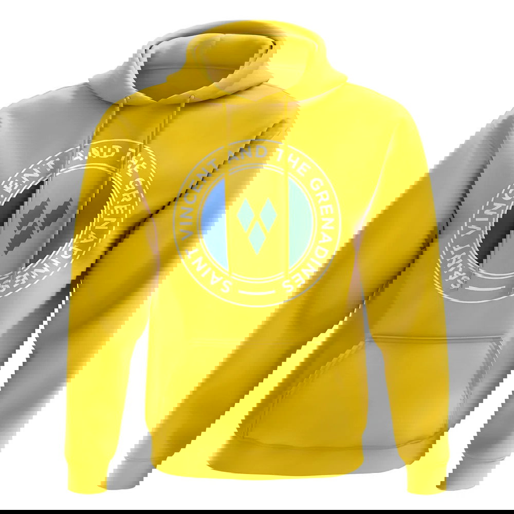Saint Vincent and The Grenadines Football Badge Hoodie (Yellow)