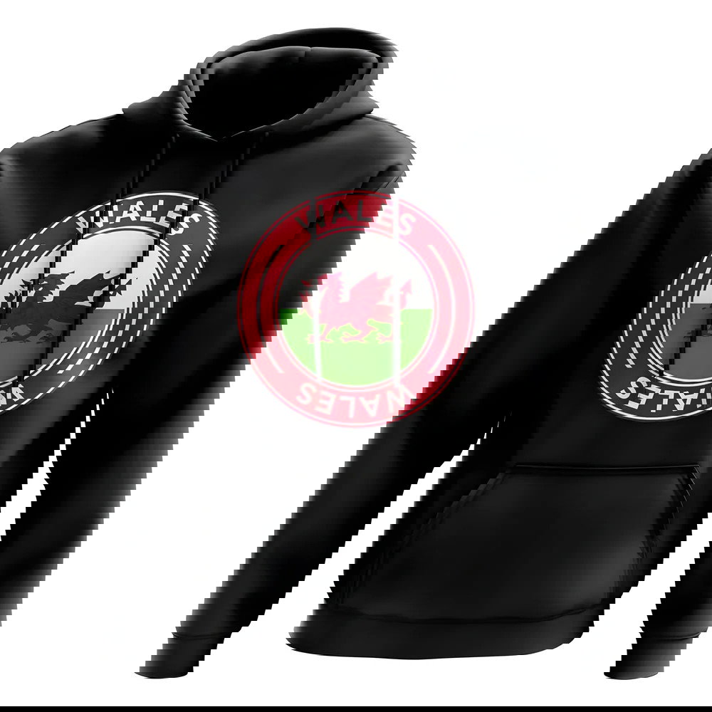 Wales Football Badge Hoodie (Black)