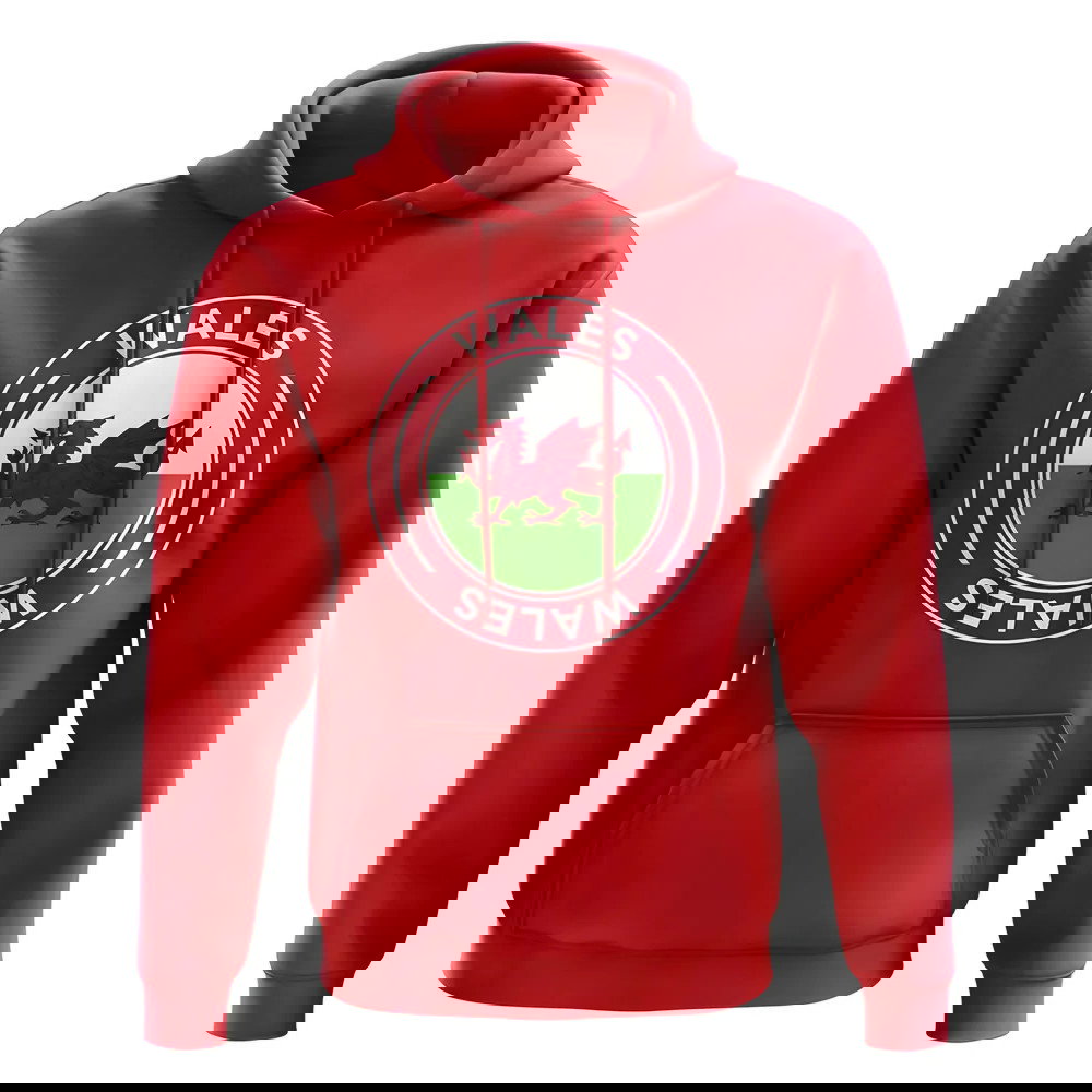 Wales Football Badge Hoodie (Red)