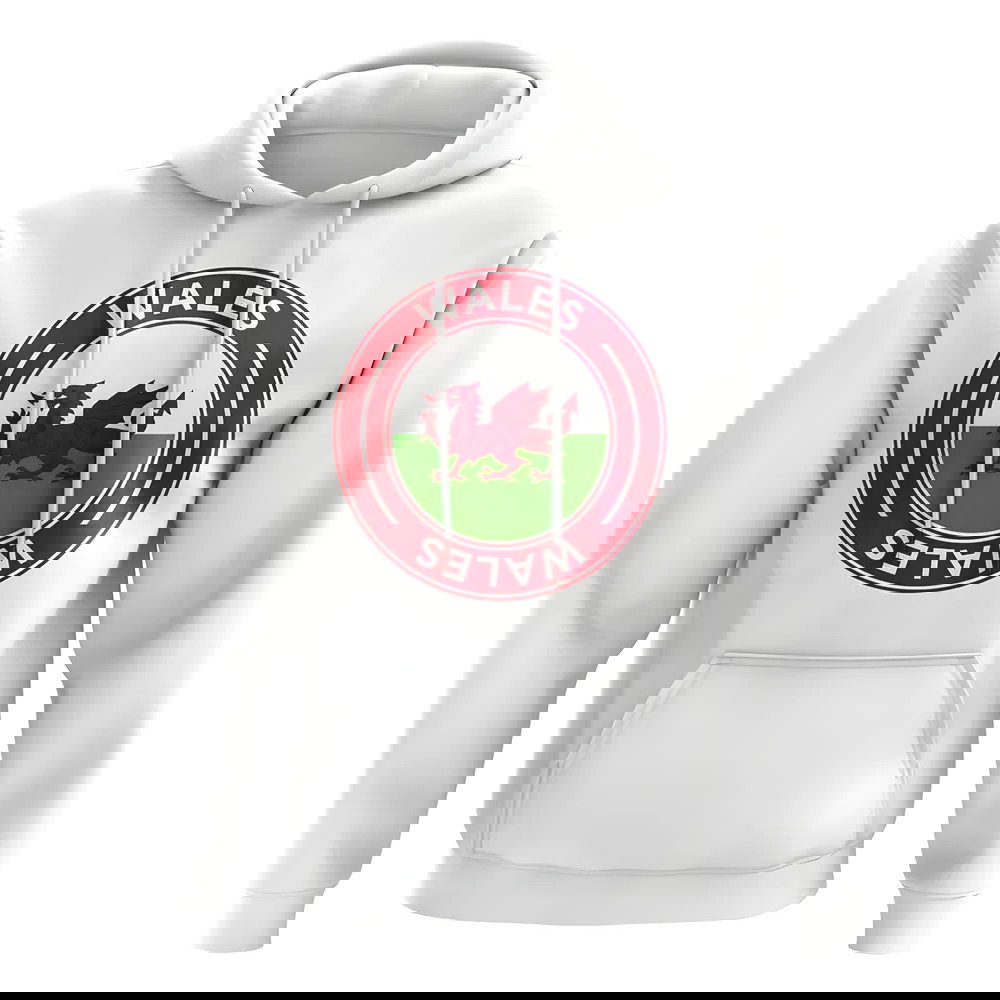 Wales Football Badge Hoodie (White)