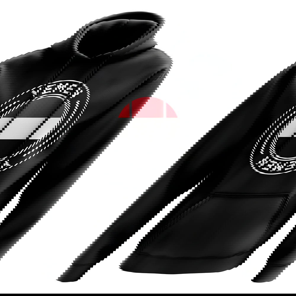 Yemen Football Badge Hoodie (Black)