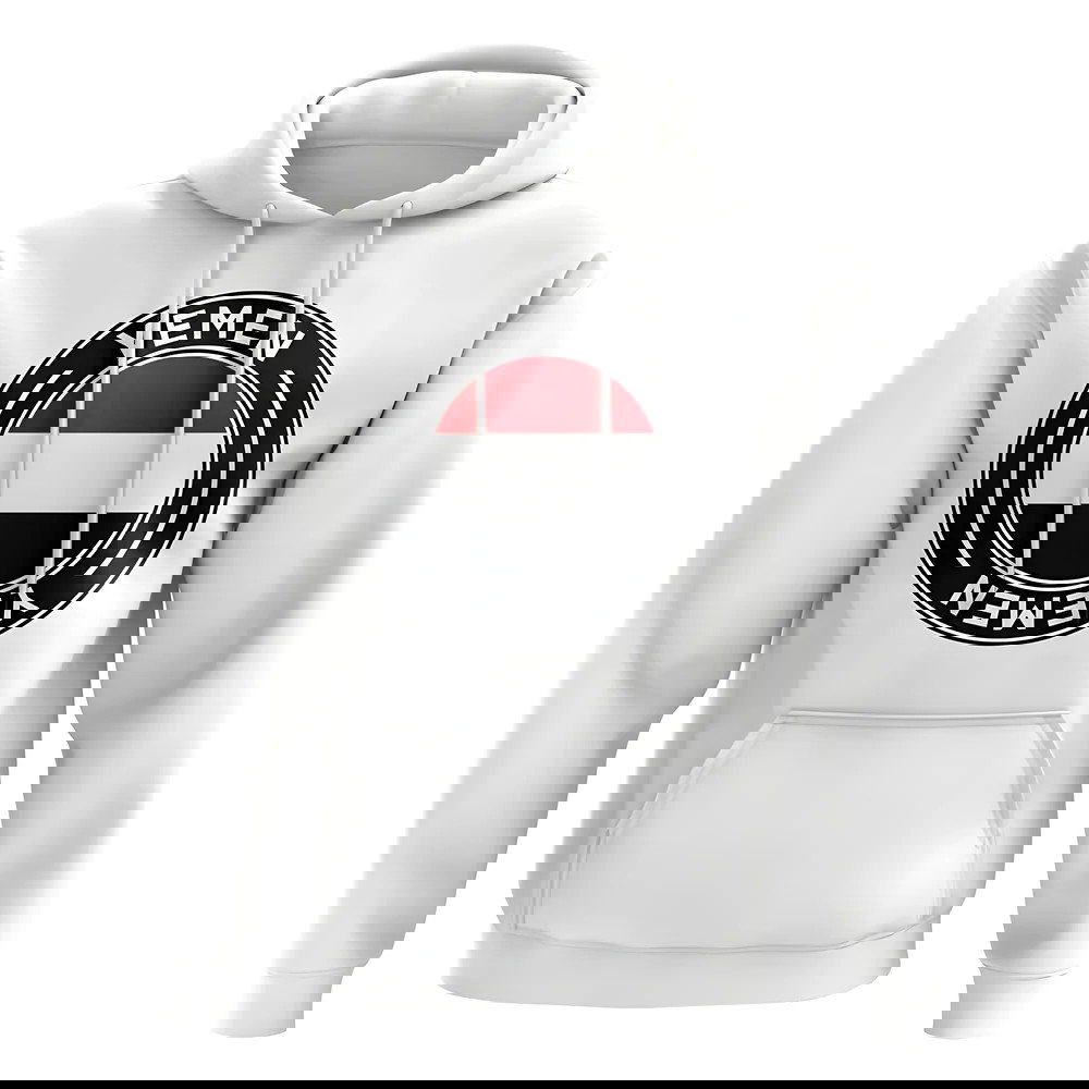 Yemen Football Badge Hoodie (White)