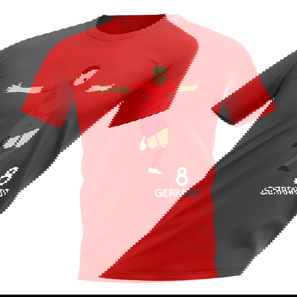 Steven Gerrard Liverpool Player Graphic T-Shirt (Red)
