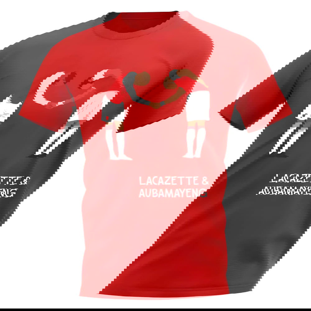 Lacazette Aubameyang Arsenal Player Graphic T-Shirt (Red)