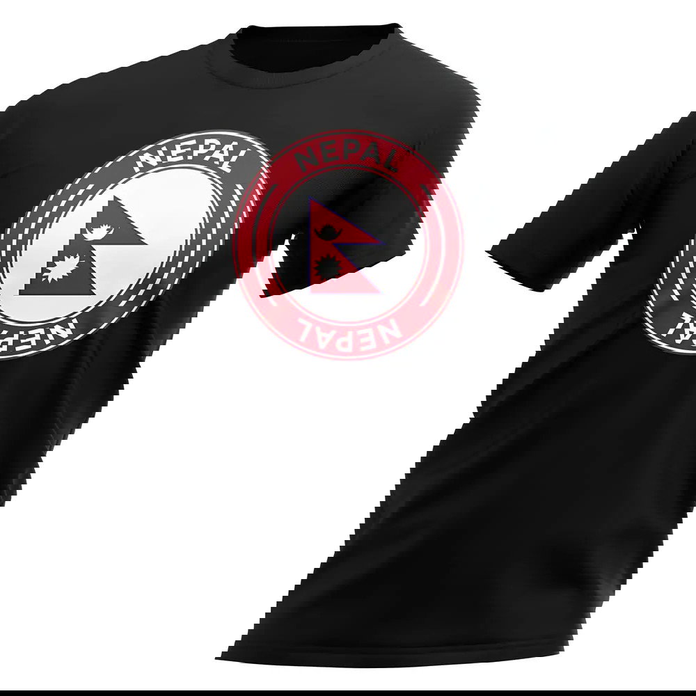 Nepal Football Badge T-Shirt (Black)