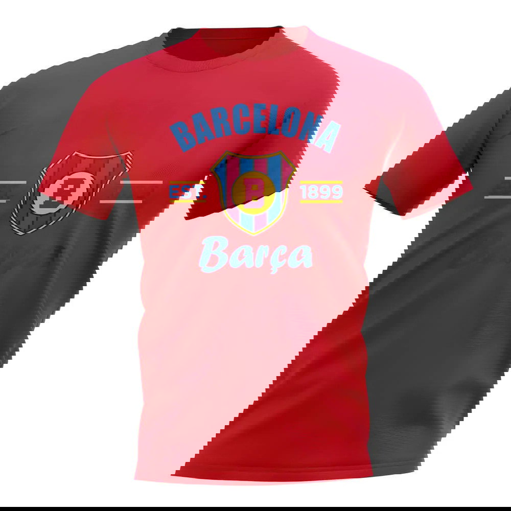 Barcelona Established Football T-Shirt (Red)