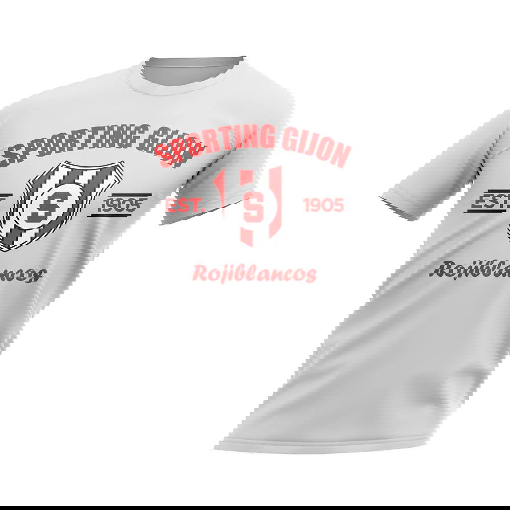Sporting Gijon Established Football T-Shirt (White)