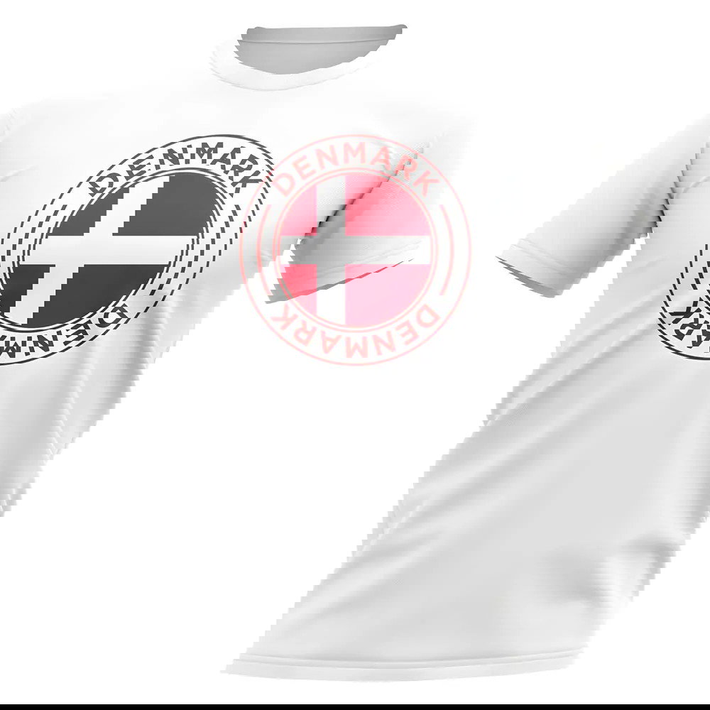 Denmark Football Badge T-Shirt (White)