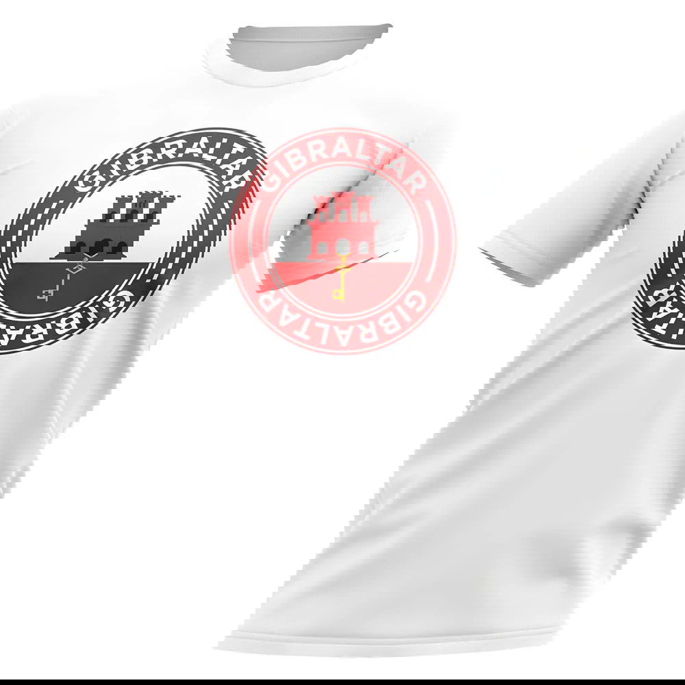 Gibraltar Football Badge T-Shirt (White)