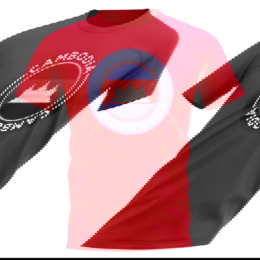 Cambodia Football Badge T-Shirt (Red)
