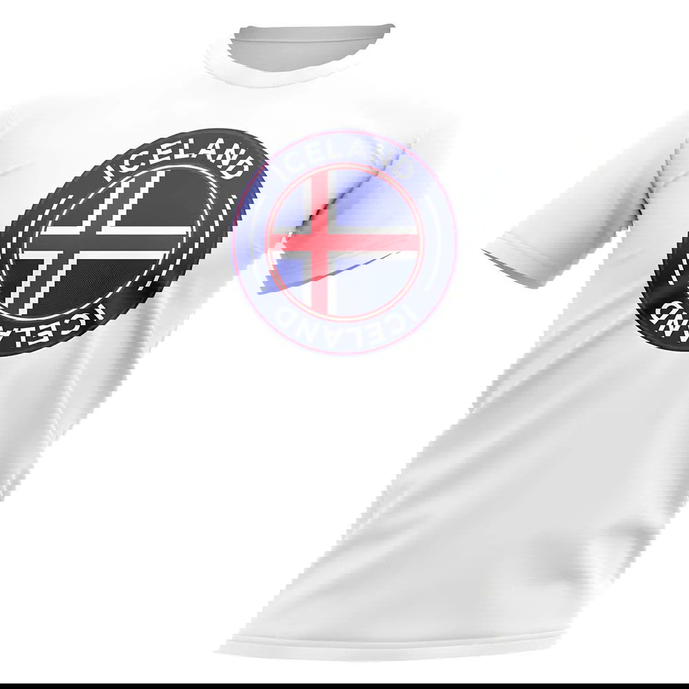 Iceland Football Badge T-Shirt (White)