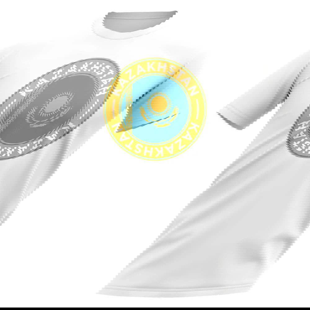 Kazakhstan Football Badge T-Shirt (White)