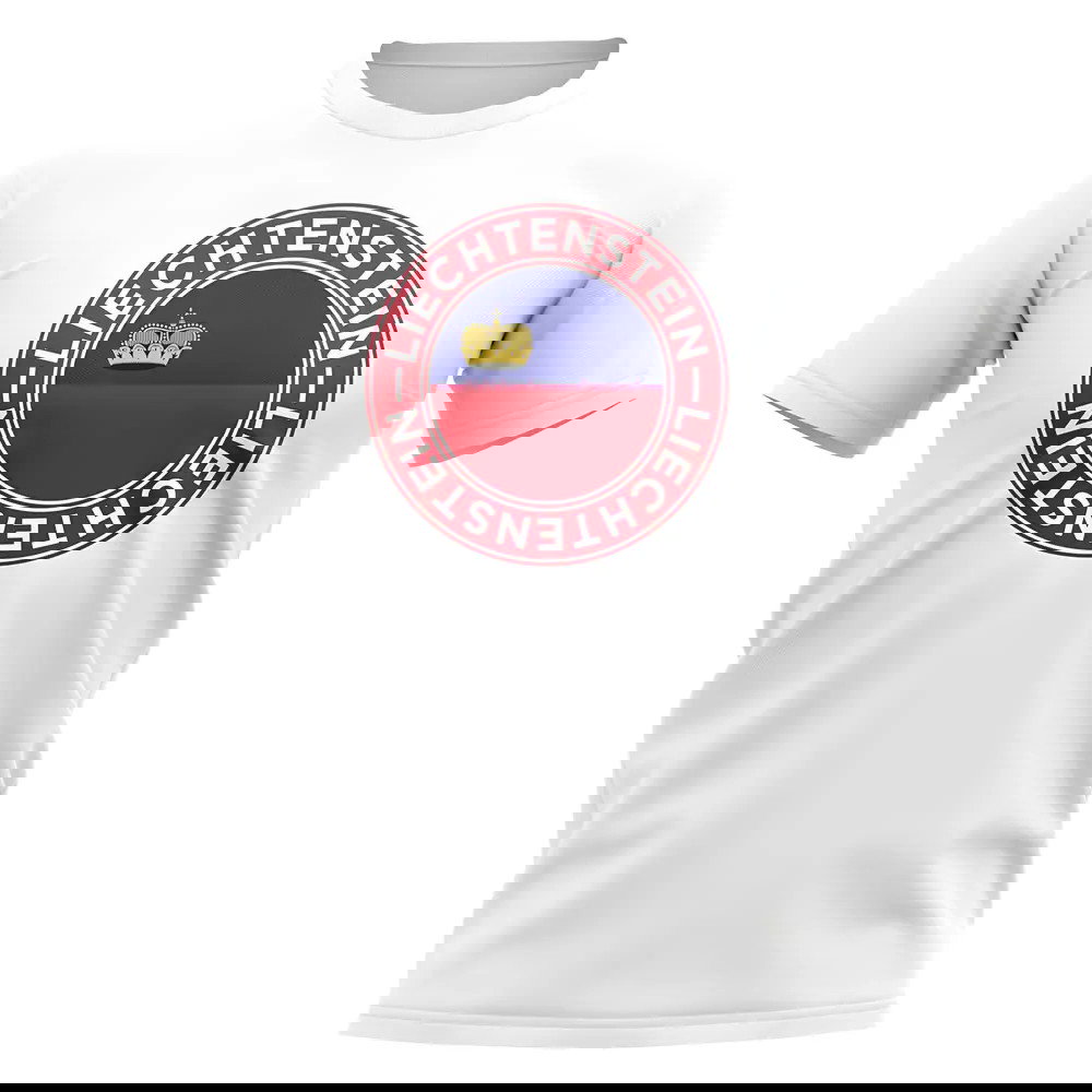Liechtenstein Football Badge T-Shirt (White)