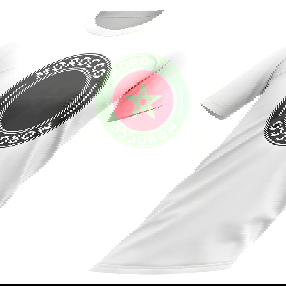 Morocco Football Badge T-Shirt (White)