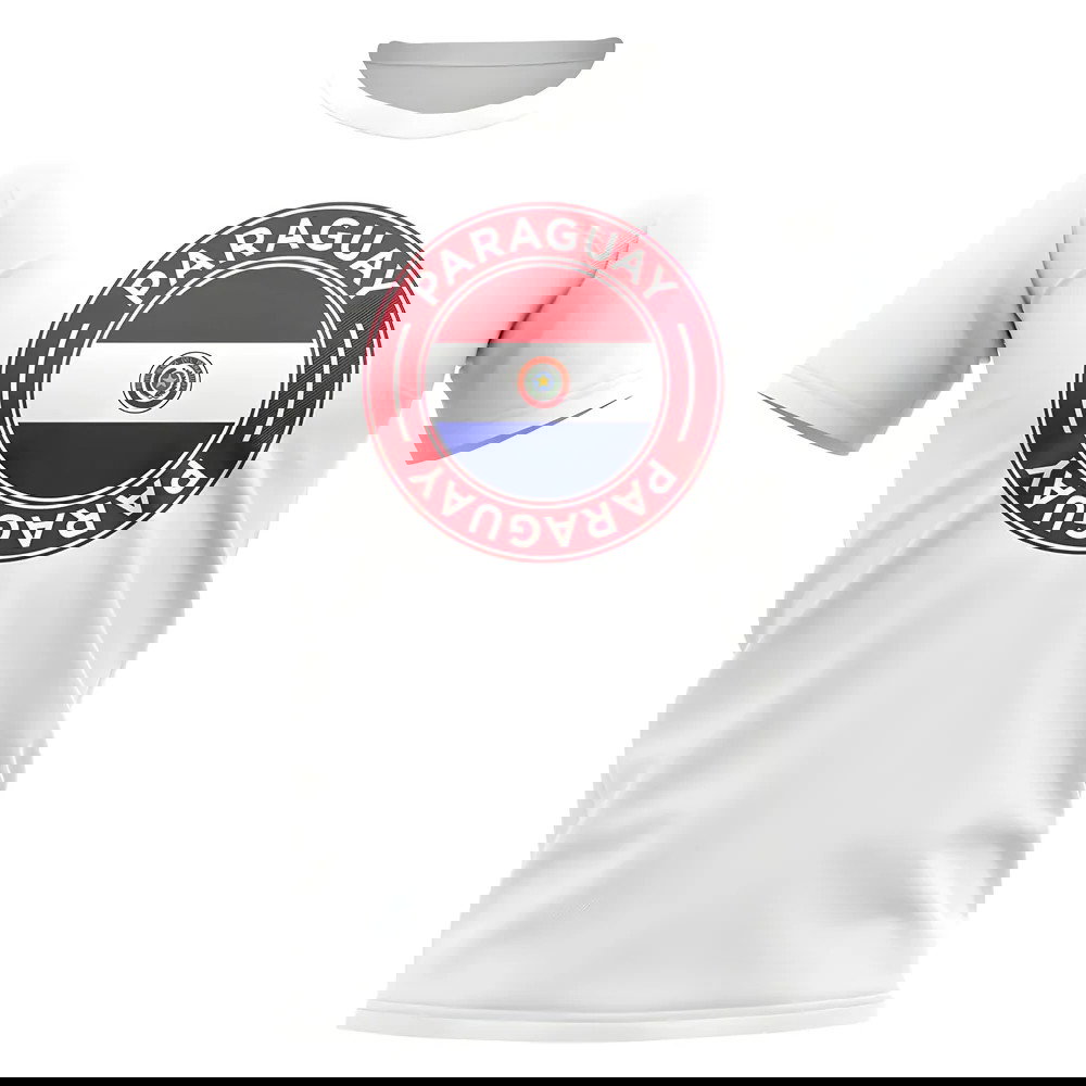 Paraguay Football Badge T-Shirt (White)