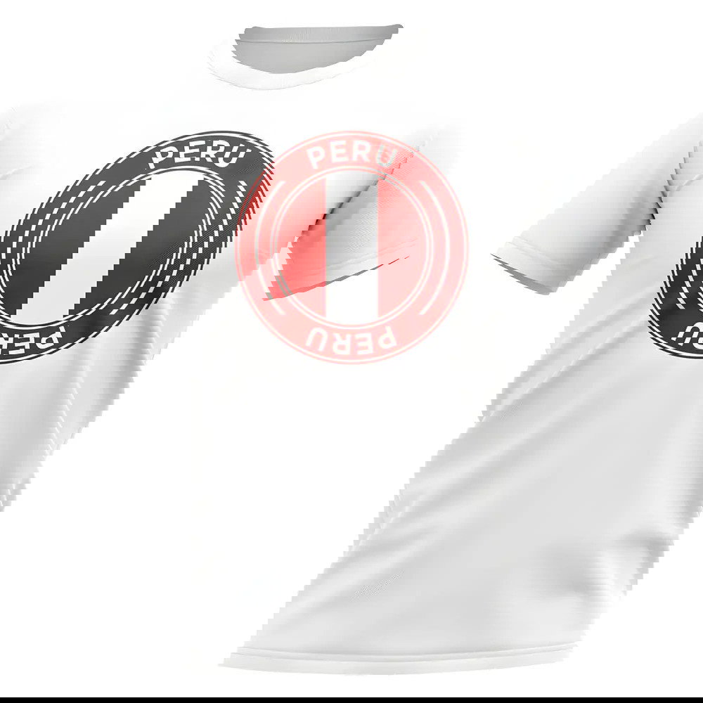 Peru Football Badge T-Shirt (White)