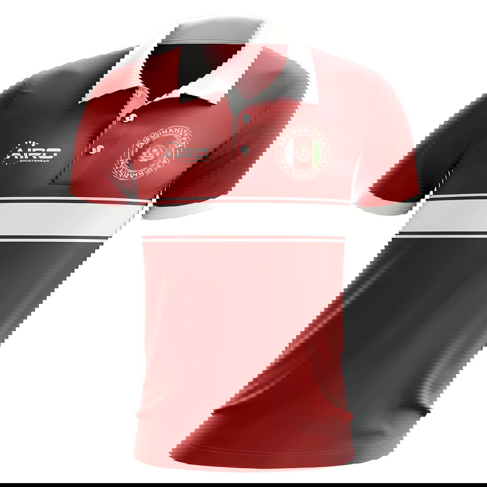 Afghanistan Concept Stripe Polo Shirt (Red) - Kids