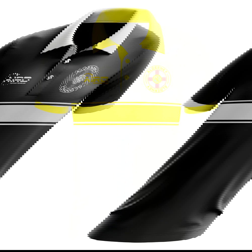 Alderney Concept Stripe Polo Shirt (Black)