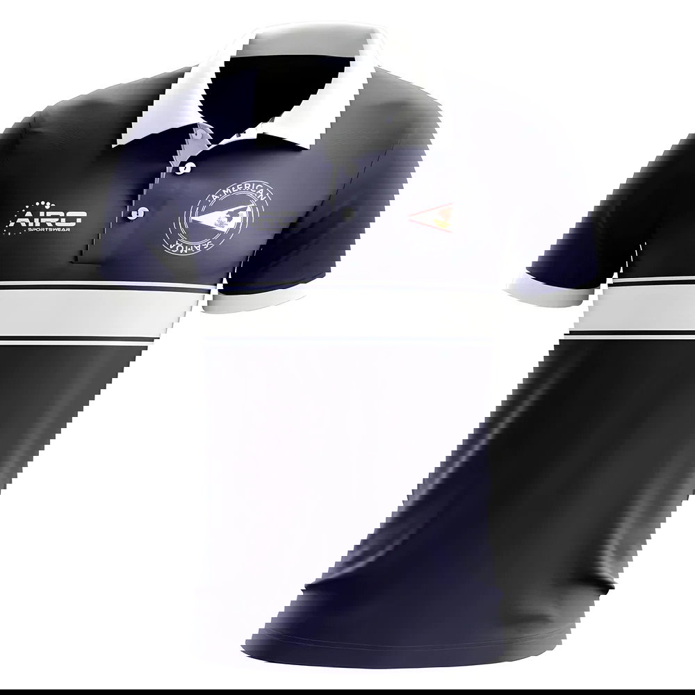 American Samoa Concept Stripe Polo Shirt (Navy)