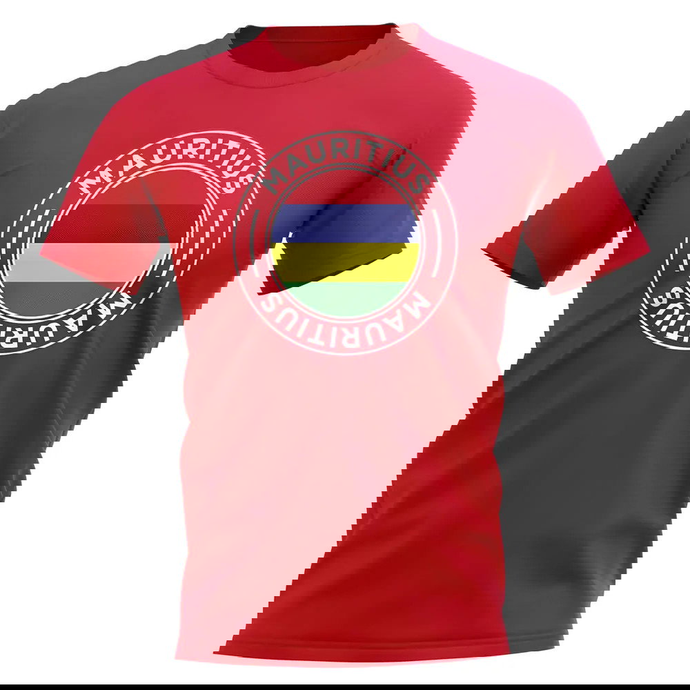 Mauritius Football Badge T-Shirt (Red)